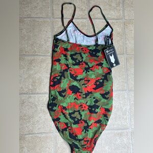 ethika Kids Camo Swim Suit in Green, Red, and Black